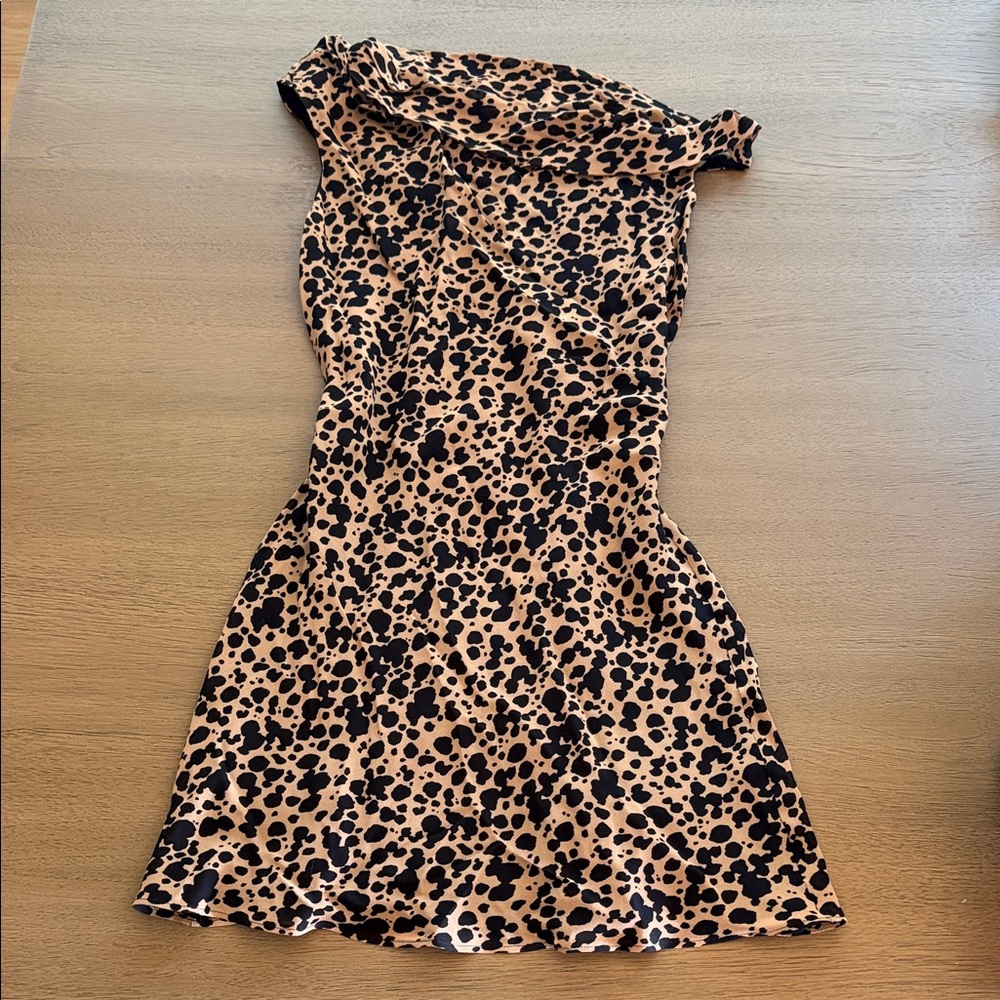 ReformationLeopard Print Slip Dress in Tan and Black (6)